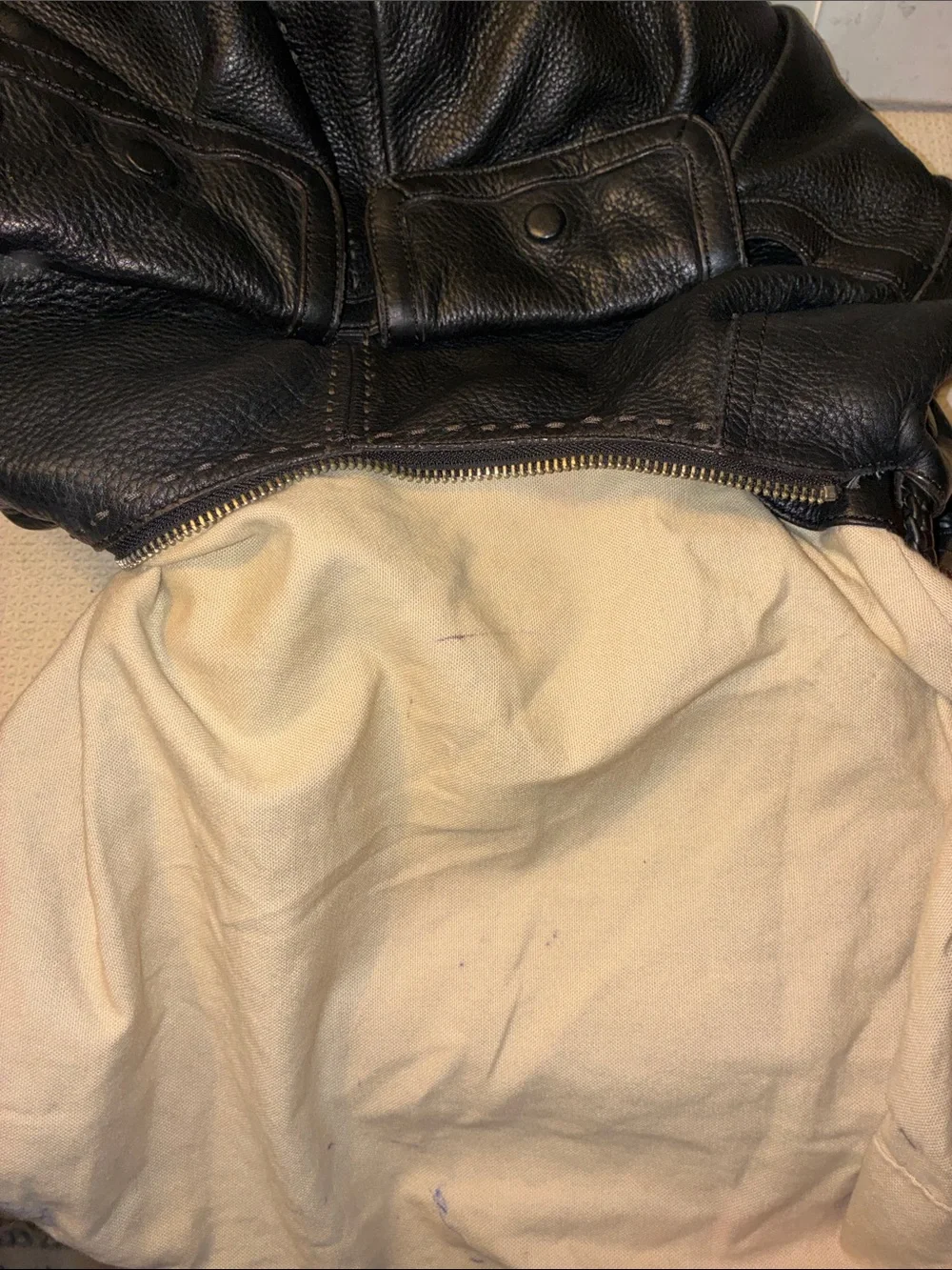 Genuine Cole Haan Black Leather Shoulder Bag - Classic Women's Hobo Minimalist